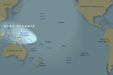 The Pacific Ocean, showing Near Oceania