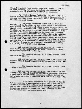 Kimmel, Husband E., Reports: Navy Court of Inquiry, Pearl Harbor Report, August 29, 1945