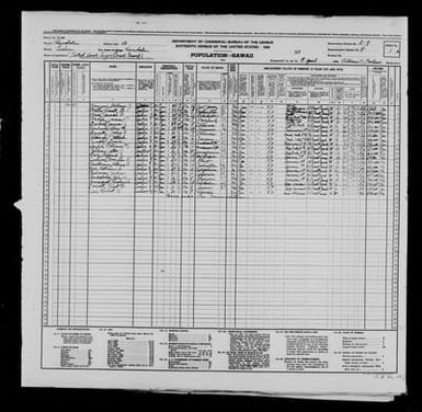 1940 Census Population Schedules - Hawaii - Honolulu County - ED 2-9