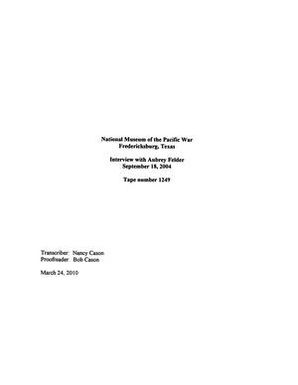 Oral History Interview with Aubrey Felder, September 18, 2004