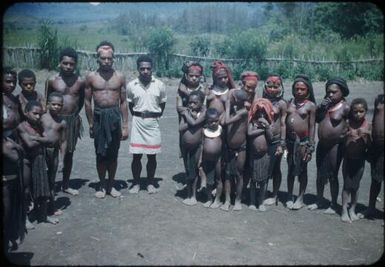 People waiting for medical inspection (Aviamp and Kerowil) : Wahgi Valley, Papua New Guinea, 1954 and 1955 / Terence and Margaret Spencer