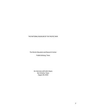 Oral History Interview with John Hayes, August 28, 2010