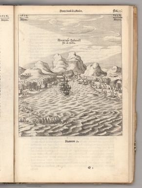 Hoornse Eijlandt = Isle de Hoorn. Door Jacob le Maire. 1616 Majus. Numero 5.