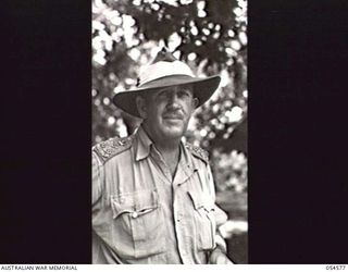 LOPUTA, NEW GUINEA, 1943-07-20. PORTRAIT OF QX6152 BRIGADIER R. F. MONAGHAN, BRIGADE COMMANDER, 29TH AUSTRALIAN INFANTRY BRIGADE, 5TH AUSTRALIAN DIVISION