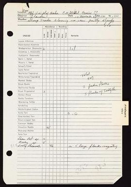 Hawaiian Islands area observation check-lists November 1964 (R. S. Standen - C. H. Gilbert cruise 77)