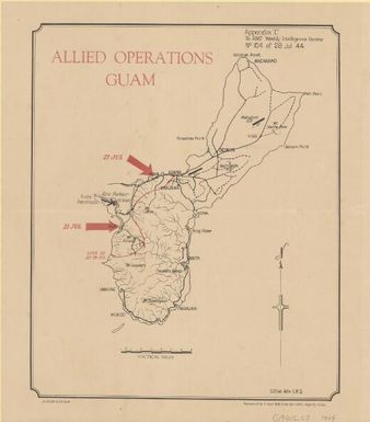Allied operations Guam / reproduced by 1 Aust Mob Litho Sec (AIF) Aust Svy Corps