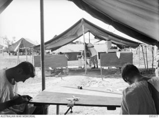 CAPE WOM, WEWAK AREA, NEW GUINEA. 1945-09-01. THE HEADQUARTERS SURGERY, 2/4 DENTAL UNIT ATTACHED HEADQUARTERS 6 DIVISION