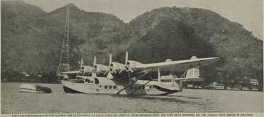 The flying-boat Samoan Clipper, a Sikorsky S-42 flying boat, taken on her arrival at Pago Pago