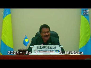 Palau National Congress | 11th OEK, The Senate 2nd Day of 15th Special Session