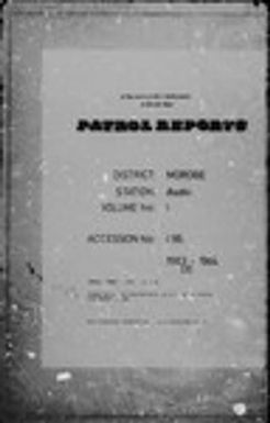 Patrol Reports. Morobe District, Aseki, 1962 - 1964