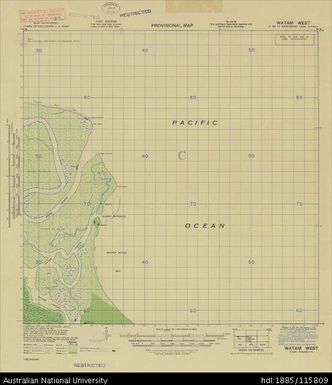 Papua New Guinea, Northeast New Guinea, Watam West, Provisional map, Sheet A55/13, 1250, 1943, 1:63 360