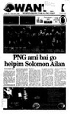 Wantok Niuspepa--Issue No. 1512 (July 03, 2003)