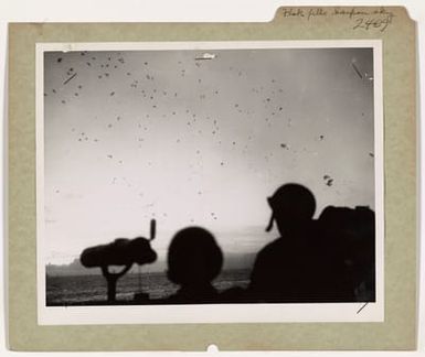 Flak Fills the Sky as Yankee Planes Attack Saipan