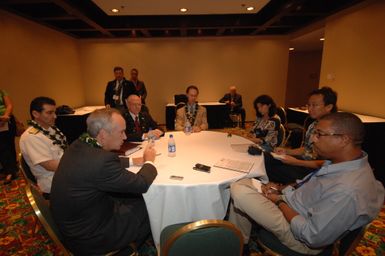 [Assignment: 48-DPA-09-29-08_SOI_K_Isl_Conf_Med] Media interviews with participants in the Insular Areas Health Summit [("The Future of Health Care in the Insular Areas: A Leaders Summit") at the Marriott Hotel in] Honolulu, Hawaii, where Interior Secretary Dirk Kempthorne [joined Veterans Affairs Secretary James Peake, Health and Human Services Assistant Secretary of Health Joxel Garcia, Defense Under Secretary for Personnel and Readiness David S.C. Chu, other federal officials, and leaders of the U.S. territories and freely associated states to discuss strategies and initiatives for advancing health care in those communities] [48-DPA-09-29-08_SOI_K_Isl_Conf_Med_DOI_0625.JPG]
