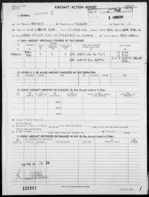 VMF-122 - ACA Report #3 - Bombing Storage Tank & Freighter at Malakal Island, Palau Islands on 1/9/45