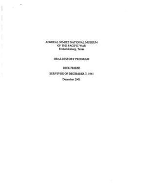 Oral History Interview with Dick Frieze, December 8, 2001