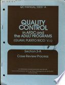 Quality control in AFDC and the adult programs (Guam, Puerto Rico, V.I.)