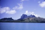 French Polynesia, view of mountain peaks of Bora Bora