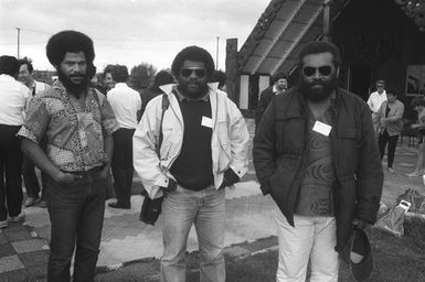 Three delegates. Pacific Trades Union Conference, Ōrākei Marae