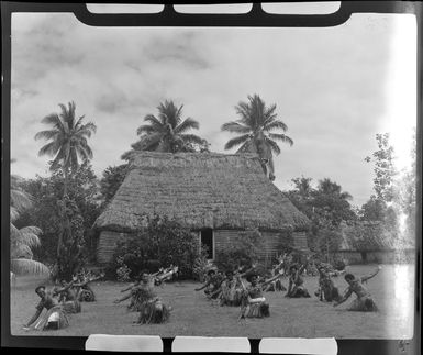 Male dancers at the meke, Lautoka, Fiji