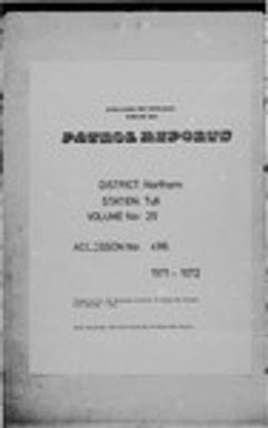 Patrol Reports. Northern District, Tufi, 1971 - 1972