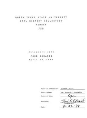 Oral History Interview with Ford Edwards, April 23, 1988