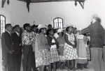 Choir of the Pastoral School of Béthanie (Lifou island) conducted by the Rev. A. Frey in the church of Chepenehe