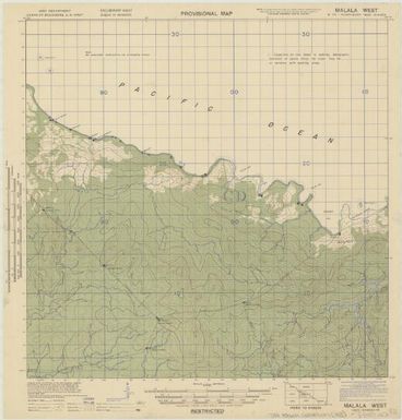 Provisional map, northeast New Guinea: Malala West (Sheet J.R. Black Map Collection / Item 33)