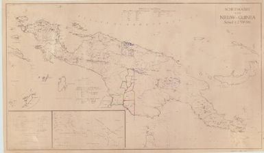 Schetskaart van Nieuw-Guinea / Reproductiebedrijf Topografische dienst, Batavia 1938 (Spoeddruk)