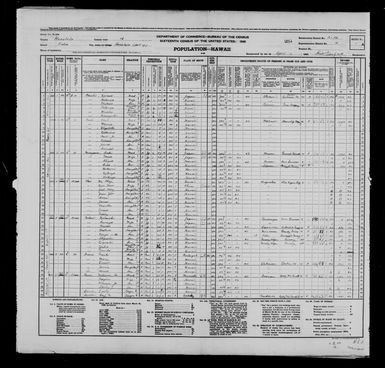 1940 Census Population Schedules - Hawaii - Honolulu County - ED 2-26