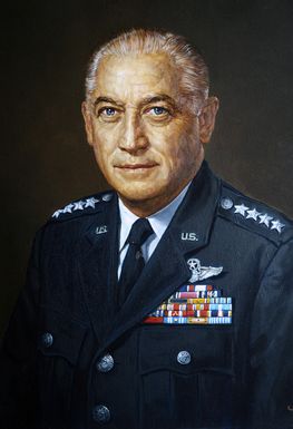 Artwork portrait of US Air Force (USAF) General (GEN) Emmett (Rosie) O'Donnell, Jr. Commander of Pacific Air Forces (PACAF) from 01 August 1959 to 31 July 1963