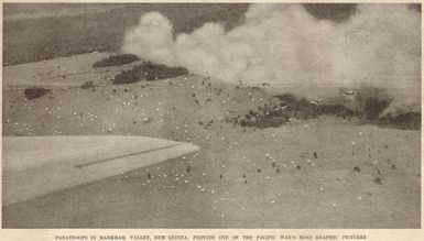 Paratroops in Markham Valley, New Guinea, provide one of the Pacific War's most graphic pictures