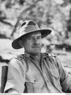 PORT MORESBY, PAPUA, 1944-03-13. VX12014 MAJOR-GENERAL E.J. MILFORD, DSO, MAJOR-GENERAL, GENERAL STAFF, HEADQUARTERS, NEW GUINEA FORCE