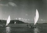 Pirogues with sails, Bora-Bora