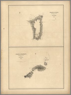 Island of Goro (Koro), Feejee (Fiji) Group, U.S.Ex.Ex. 1840. Island of Kantavu (Kadavu), Feejee (Fiji) Group, U.S.Ex.Ex. 1840.
