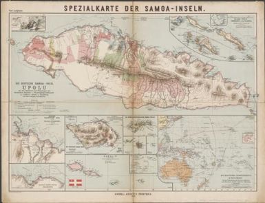 Spezialkarte der Samoa-Inseln / Paul Langhans