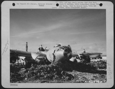 Boeing B-29 "Superfortress" After Crash Landing On Saipan, Marianas Islands. 500Th Bomb Group. (U.S. Air Force Number A60979AC)