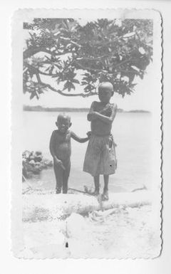 [Two Bougainvillean Children on Bougainville Shore]