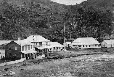 Buildings on the beach front, at Levuka, Fiji