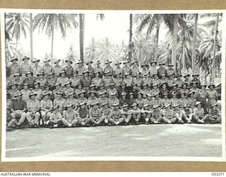 MILNE BAY, NEW GUINEA. 1943-07-01. SOME OF THE PERSONNEL OF THE 2/3RD AUSTRALIAN DOCKS OPERATING COMPANY, ROYAL AUSTRALIAN ENGINEERS, AIF. LEFT TO RIGHT:- BACK ROW:- VX73208 SAPPER (SPR) E. ..