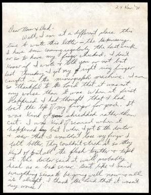 [Letter From Donald F. Baker to His Parents, November 24, 1971]