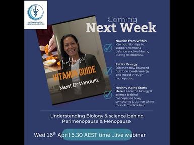 OCEANIA PACIFIC HEALTH ASSOCIATION 'MENOPAUSE & HEALTHY AGING' - WEDNESDAY APRIL 16 2025-