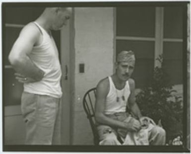 [Lee Embree and unidentified man at Hickam Field]