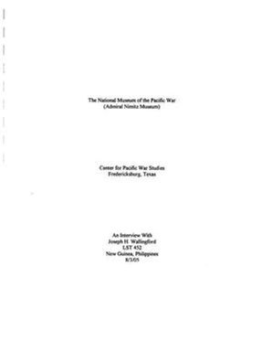 Oral History Interview with Joseph Wallingford, August 3, 2005