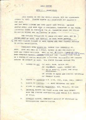 Land tenure course notes: week two, principles