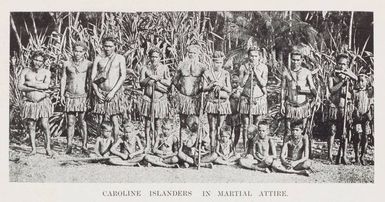 Caroline Islanders in martial attire