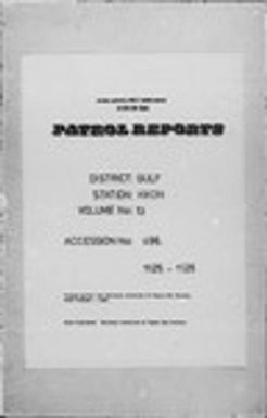 Patrol Reports. Gulf District, Kikori, 1925-1926