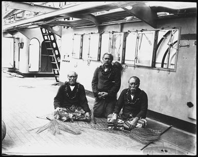 Lauaki Namulau'ulu Mamoe and other chiefs, aboard a German warship