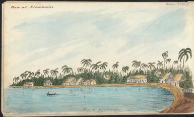 View at Huaheine [i.e. Huahine], French Polynesia, ca. 1850