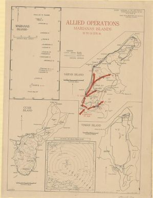 Allied operations Marianas Islands 15 to 19 Jun 44 / reproduced by 1 Aust. Mob. Litho. Sec. (AIF) Aust. Svy. Corps